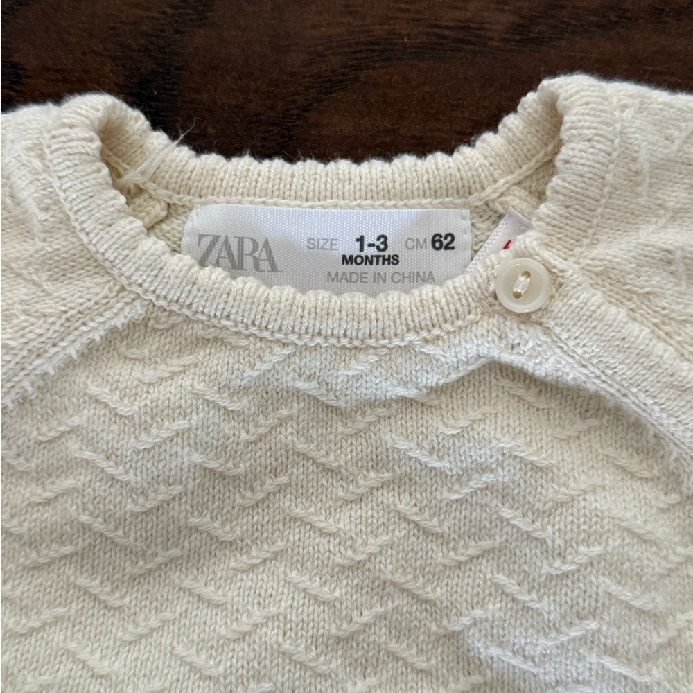Zara Beige Knit Baby Sweater - Picture 4 of 4